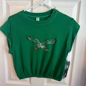 Philadelphia Eagles Green Cropped T-Shirt NWT Size Small